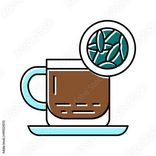 black tea color icon vector illustration