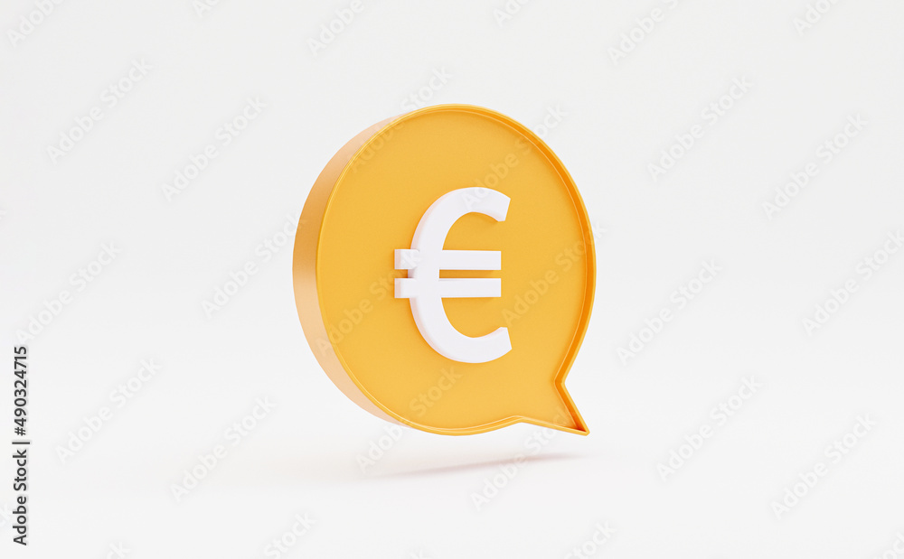White euro sign inside yellow message box for currency exchange and money transfer concept , Euro is the main money of European Union region by 3d render. White euro sign inside yellow message box for currency exchange and money transfer concept , Euro is the main money of European Union region by 3d render.