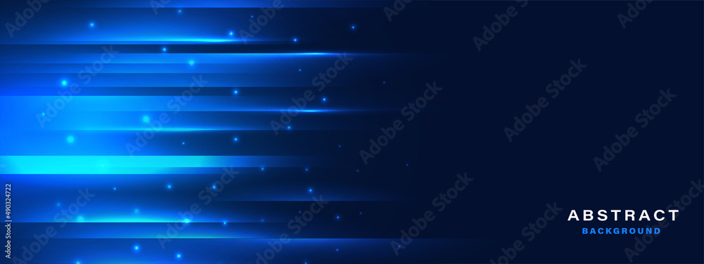 Abstract blue technology background with motion neon light effect ...