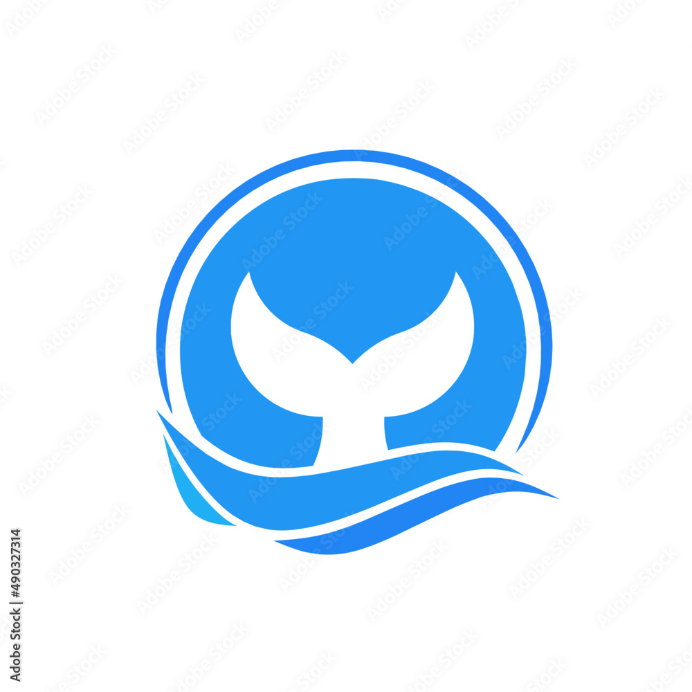 Whale tail vector logo
