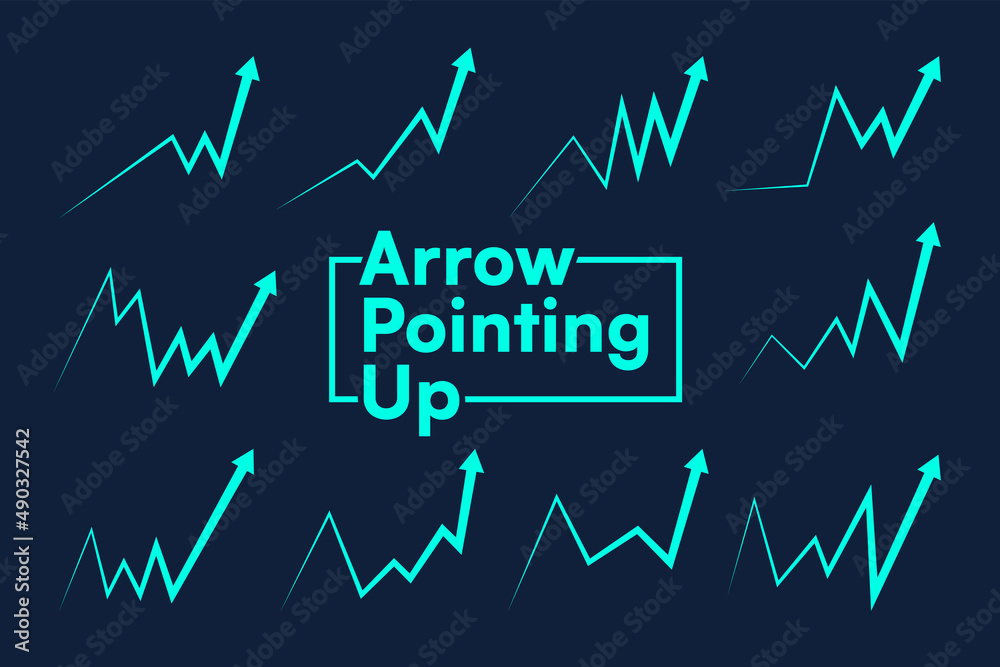 Arrow pointing up direction showing business growth and revenue.