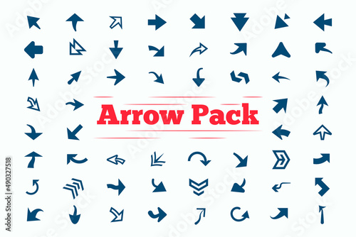 Arrow pack vector objects. Useful for navigation, direction and presentation.