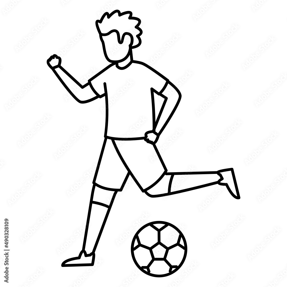 footballer sportsperson Vector Color Icon Design, Free time activities Symbol, Extracurricular activity Sign, hobbies interests Stock Illustration, Playing Football Concept