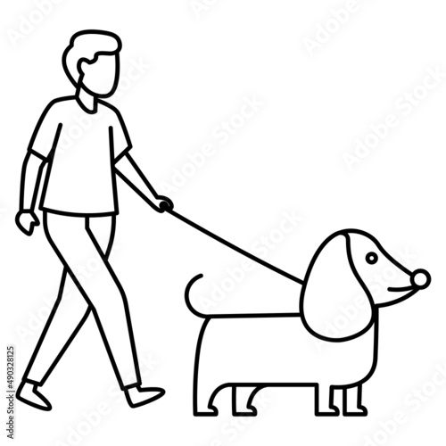 Work life balance or dog Trainer Vector Icon Design, Free time activities Symbol, Extracurricular activity Sign, hobbies interests Stock Illustration, Dog walking Concept