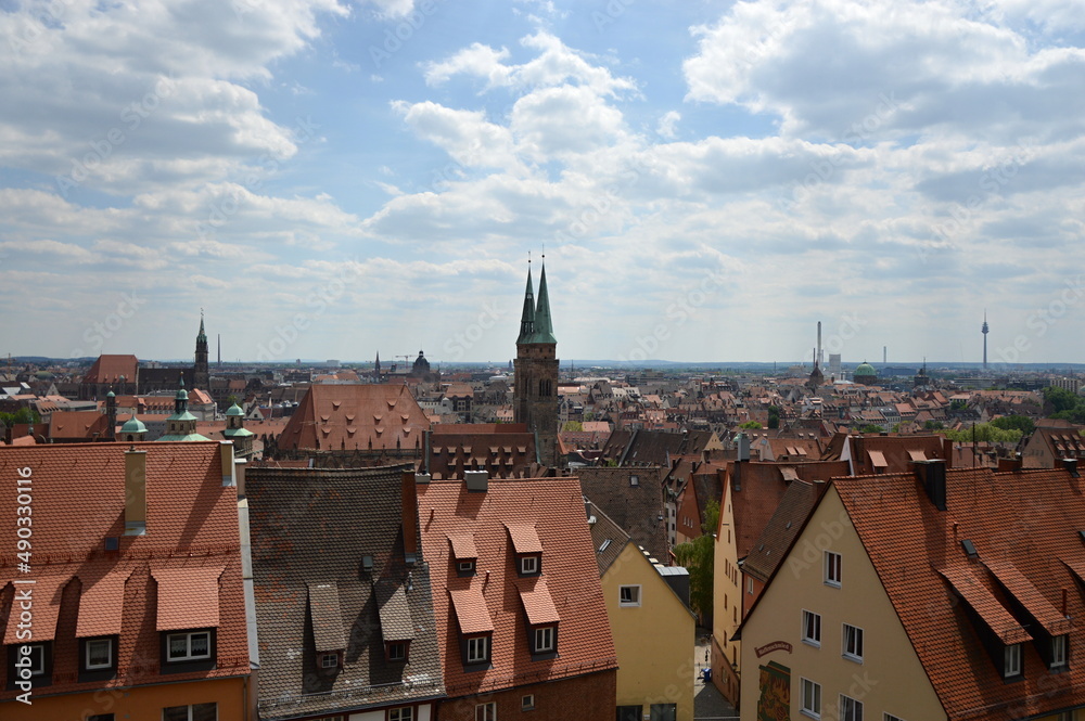 Panorama der Altstadt von Nürnberg, Franken, Bayern