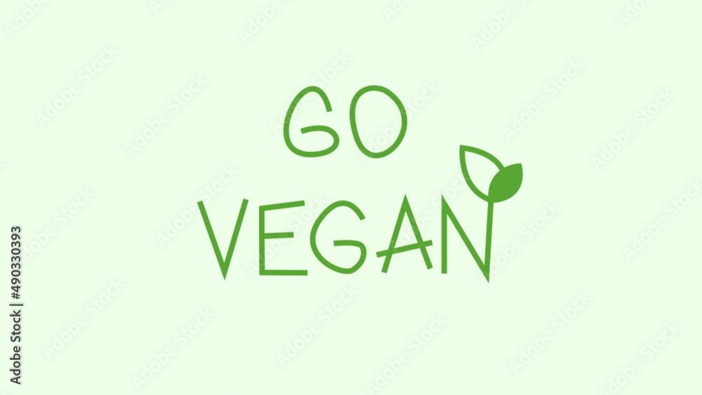 Self Drawing animation The green line writes the text Go vegan and draws two leaves Self Drawing animation The green line writes the text Go vegan and draws two leaves