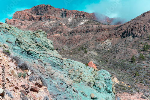 Teide national park colorful mountains. Tenerife, Canary Islands, Spain