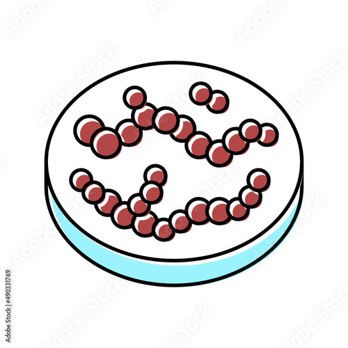 streptococcus bacteria color icon vector illustration