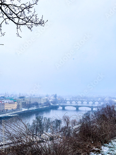 snowy day in the city