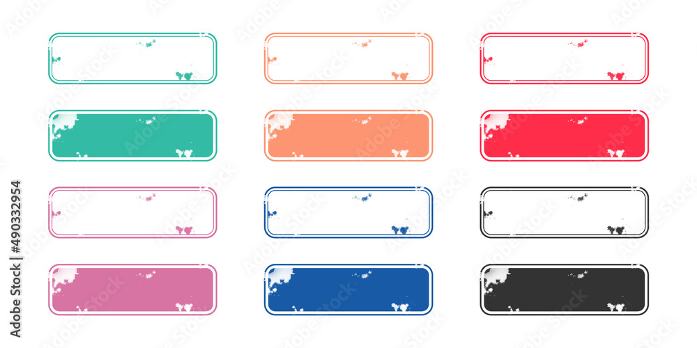 Blank rubber stamp set collection design vector Blank rubber stamp set collection design vector