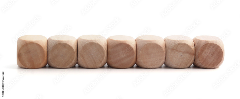 Wooden block cubes on white background, Empty space for business idea templates and banners. Wooden block cubes on white background, Empty space for business idea templates and banners.