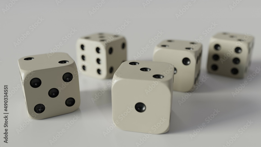 white and black dice with gray and white background, 3d rendered image white and black dice with gray and white background, 3d rendered image