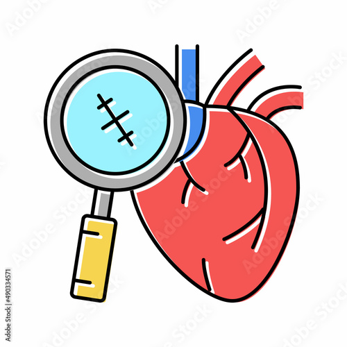 heart surgery color icon vector illustration
