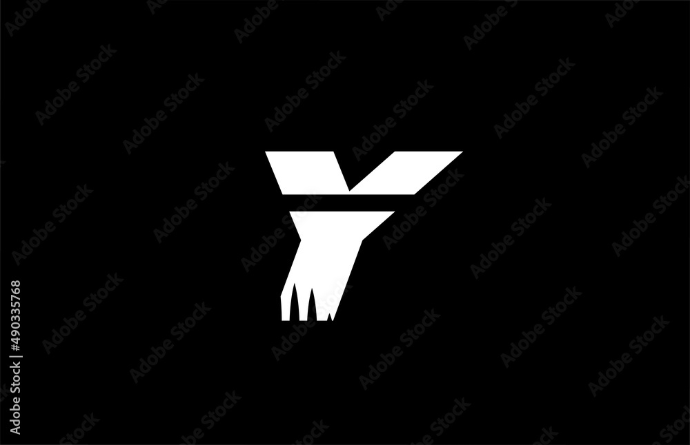 Y black and white alphabet letter logo icon with spikes design. Creative template for company and business Y black and white alphabet letter logo icon with spikes design. Creative template for company and business