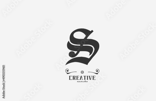vintage S alphabet letter logo icon design. Creative template for business in white and grey