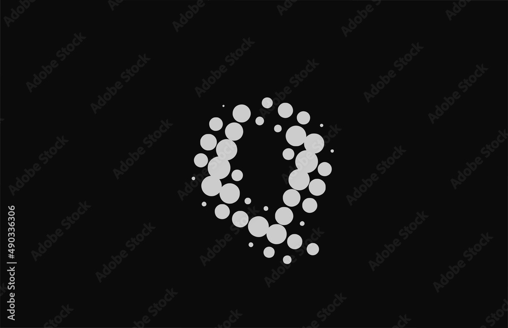 dotted Q alphabet letter icon logo design. Creative template for business and company with dot