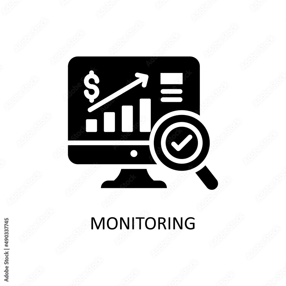 Monitoring Vector Solid Icon Design illustration. Fintech Symbol on White background EPS 10 File Monitoring Vector Solid Icon Design illustration. Fintech Symbol on White background EPS 10 File