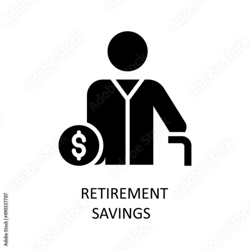 Retirement Savings Vector Solid Icon Design illustration. Fintech Symbol on White background EPS 10 File