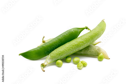 green pea vegetable bean isolated on white background