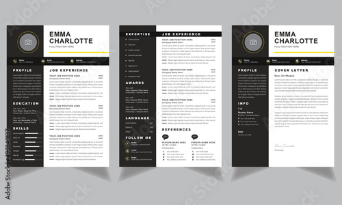 Modern Resume Layouts Creative Cv and Cover Letter Templates with Black Sidebar