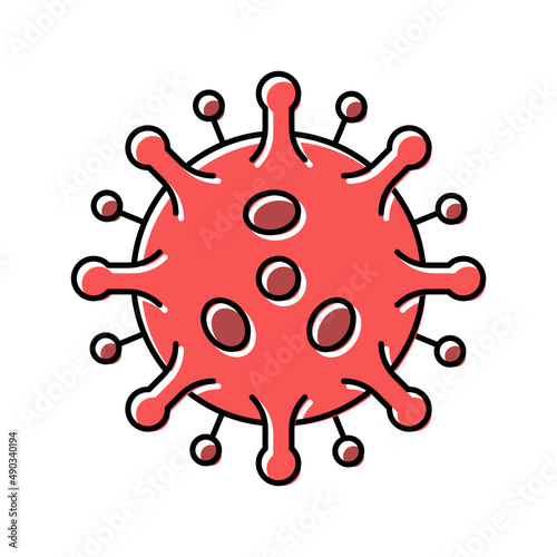 antibodies attacking virus color icon vector illustration