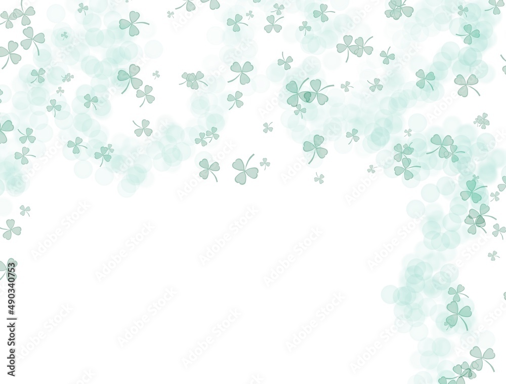 Pale green shamrock on white background, illustration Pale green shamrock on white background, illustration
