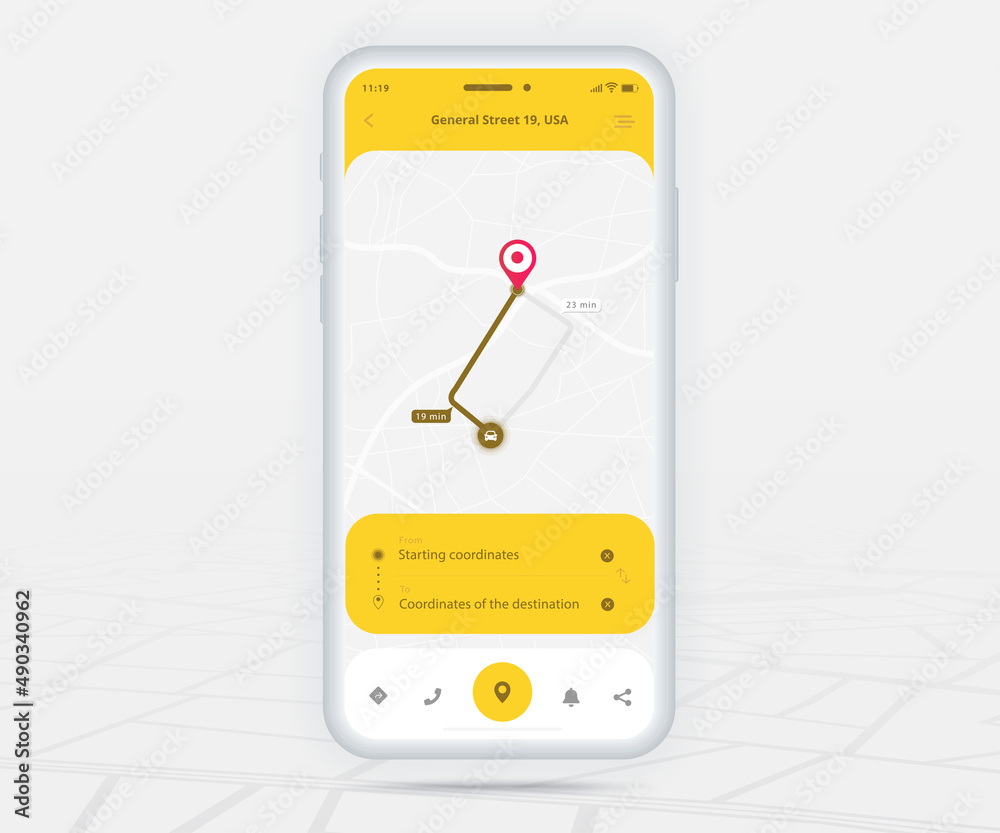 Map GPS navigation app ux ui concept, Mobile map application, Smartphone  App search map navigation, Technology map, City navigation maps, City  street, gps tracking, Location tracker, Vector Stock Vector | Adobe Stock