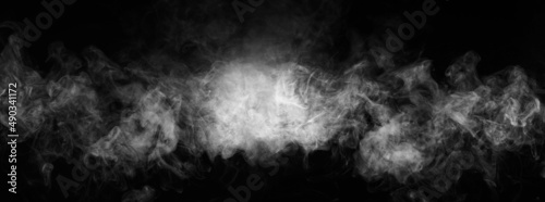 Canvas Print Abstract smoke texture over black. Fog in the darkness.