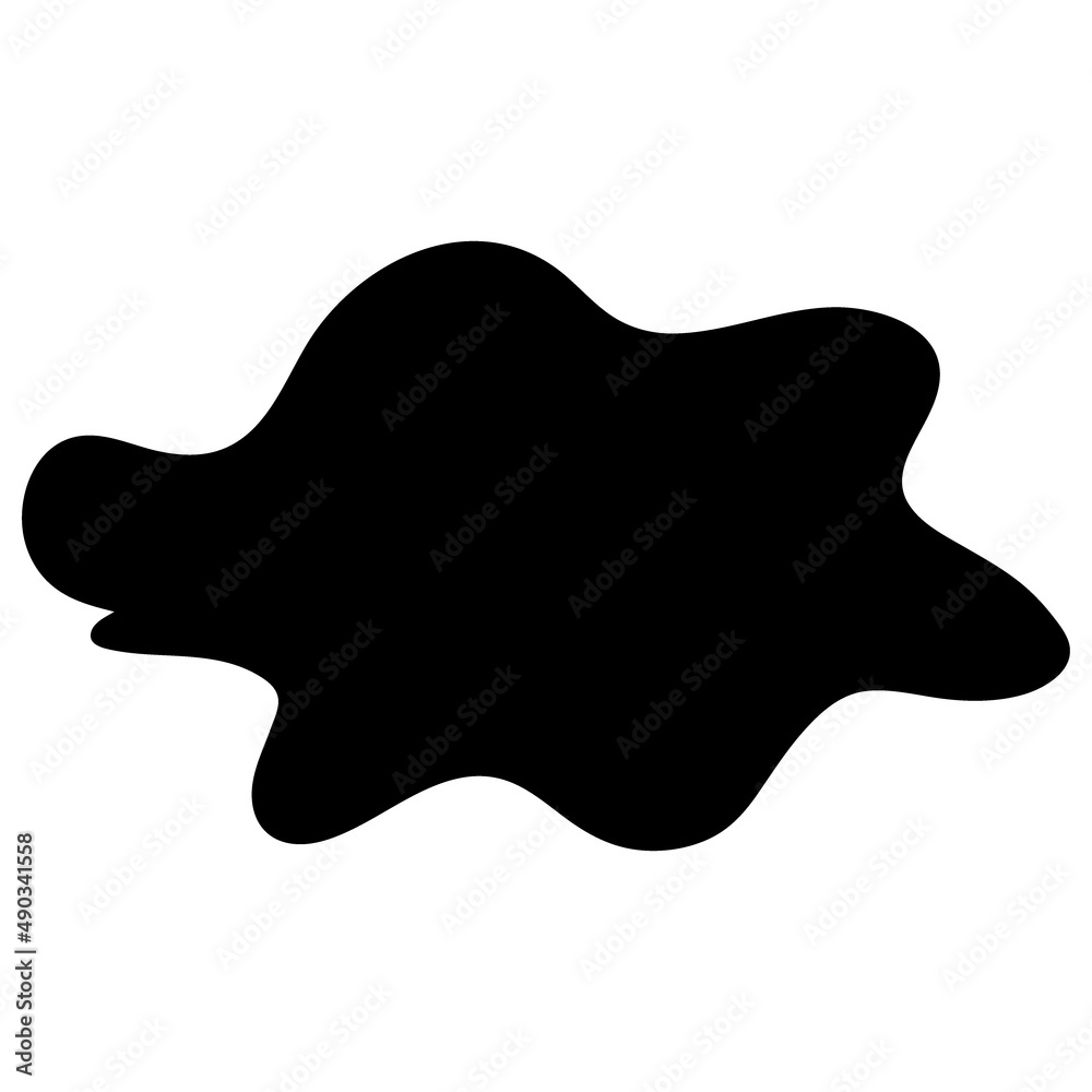 Hand drawn blob element ink paint splash stain spot splatter different shapes. Isolated cut out vector illustration for sticker label banner design