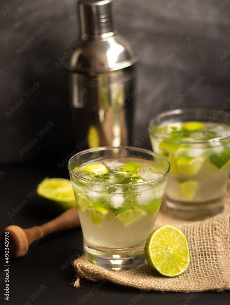 Typical Brazilian cocktail called Caipirinha, Traditional alcoholic drink from Brazil made with fruits and cachaça. Typical Brazilian cocktail called Caipirinha, Traditional alcoholic drink from Brazil made with fruits and cachaça.