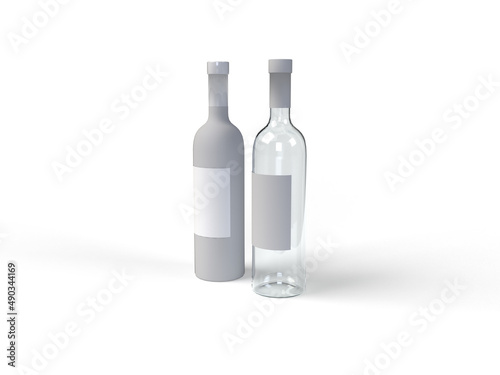 Isolated Wine Bottle With White Background 3d Rendering