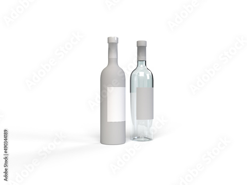 Isolated Wine Bottle With White Background 3d Rendering