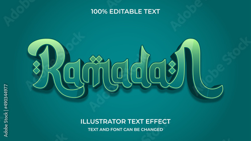 green ramadan arabic text effect