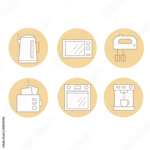 Icons. Kitchen appliances. Vector illustration