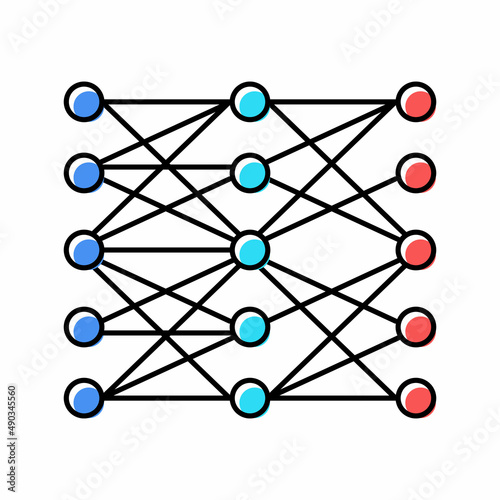 multilayer neural network color icon vector illustration
