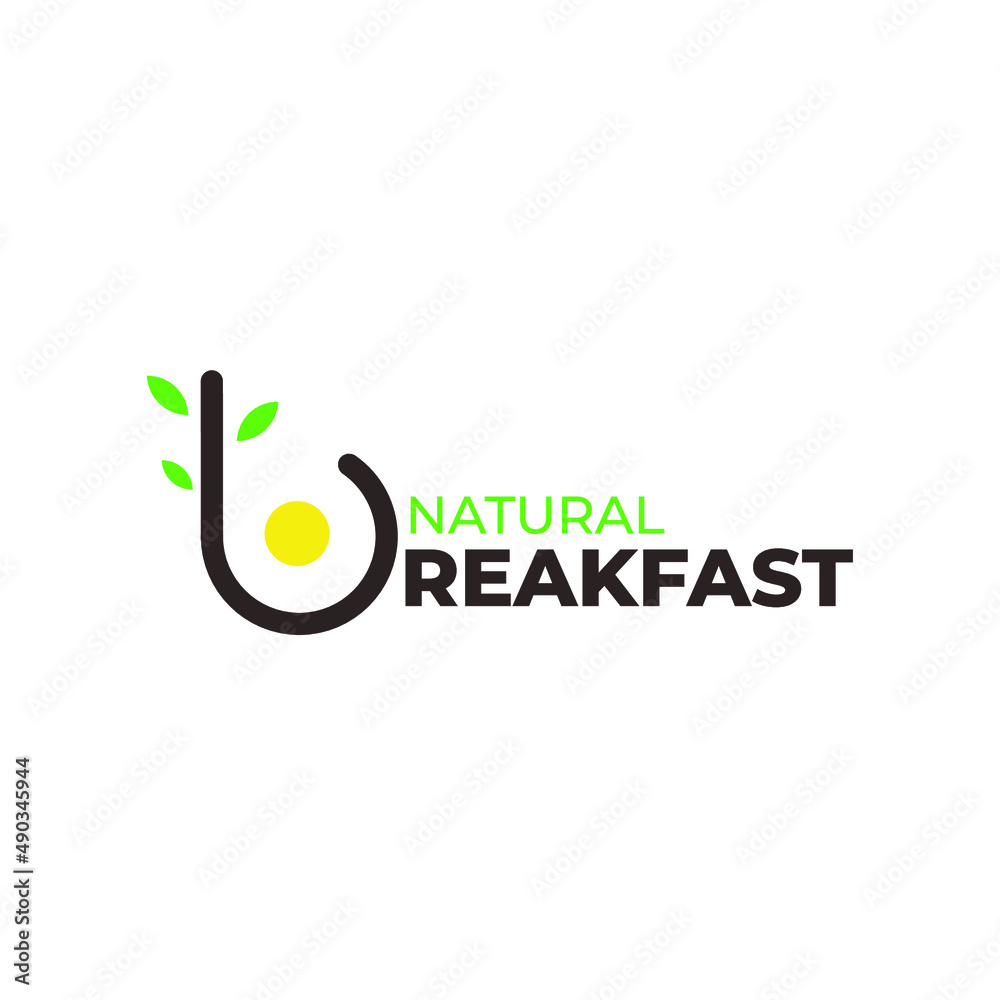 Breakfast icon logo with natural and natural eggs Breakfast icon logo with natural and natural eggs