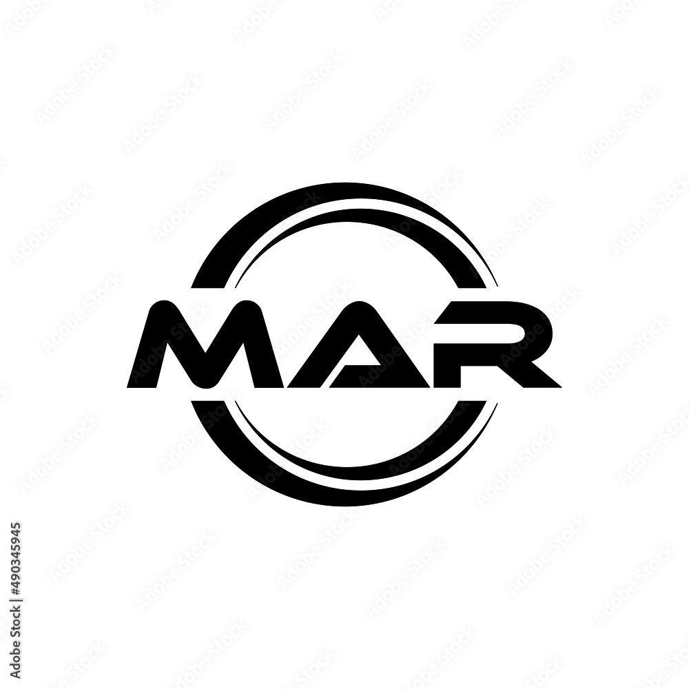 MAR letter logo design with white background in illustrator, vector logo modern alphabet font overlap style. calligraphy designs for logo, Poster, Invitation, etc.