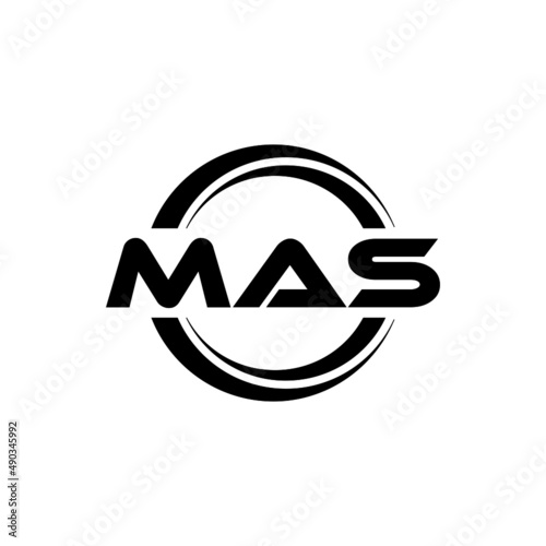 MAS letter logo design with white background in illustrator, vector logo modern alphabet font overlap style. calligraphy designs for logo, Poster, Invitation, etc.