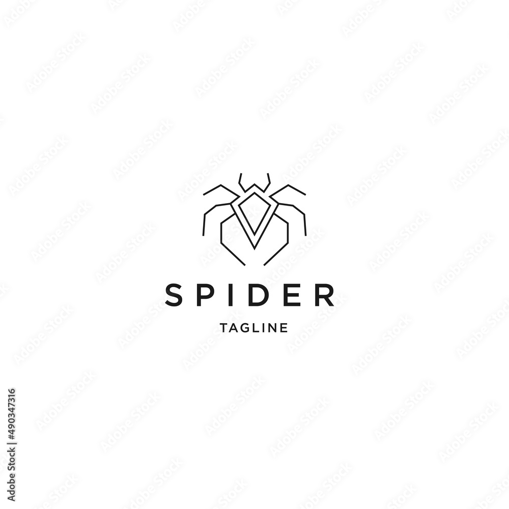 Animal spider line logo icon design template