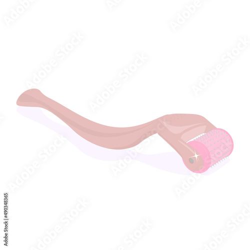 Face roller. Roller for mesotherapy. Vector illustration