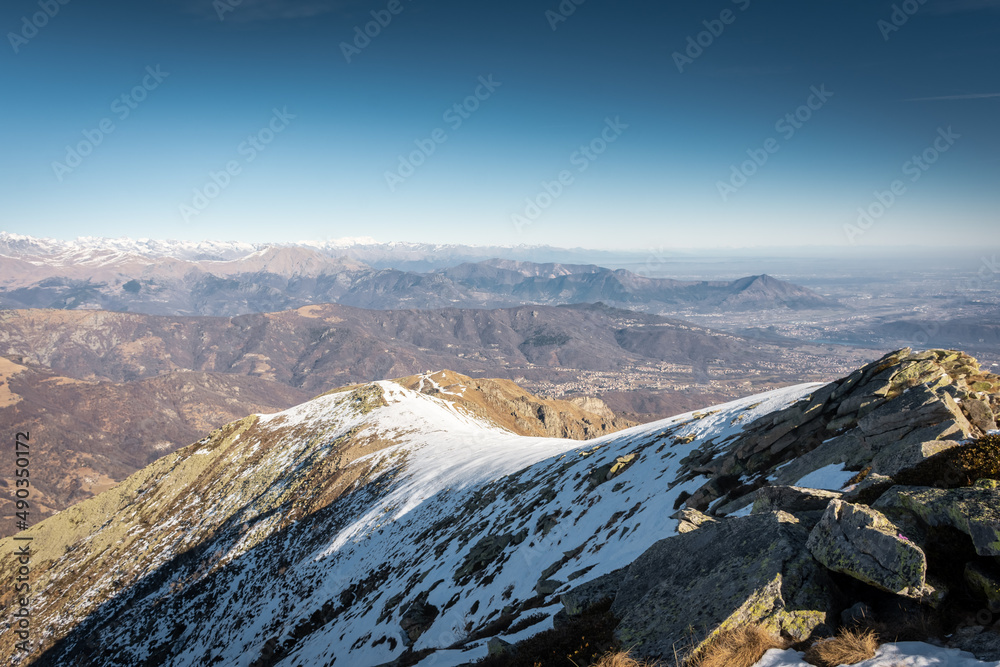 Snowy landscape of the Piedmont Mountains,  Italian Alps