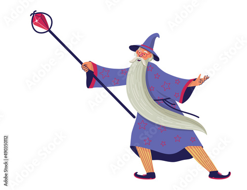 Wizard with magic staff