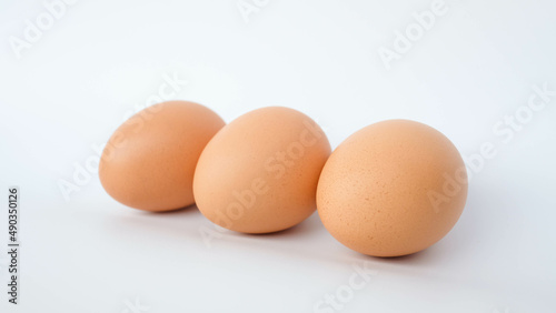 isolated chicken eggs on a white background