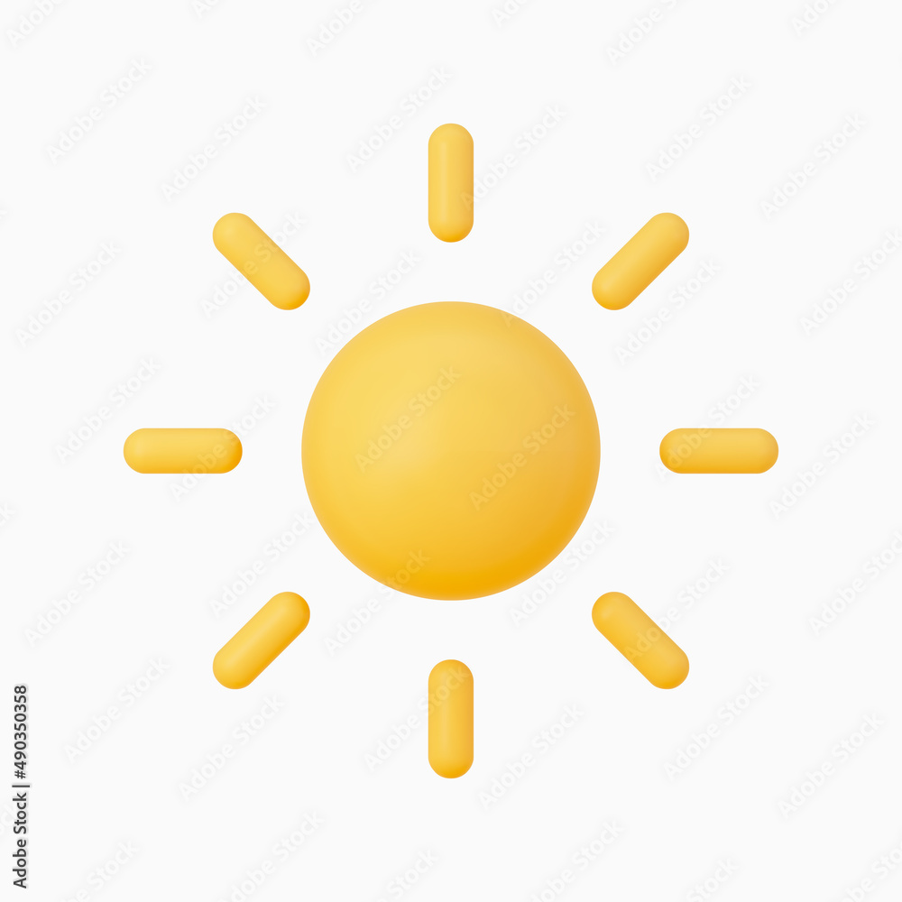 Sun 3d vector icon. Isolated on white. Sun 3d vector icon. Isolated on white.