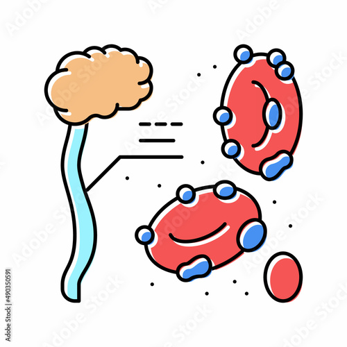 sideroblastic anemia sick color icon vector illustration