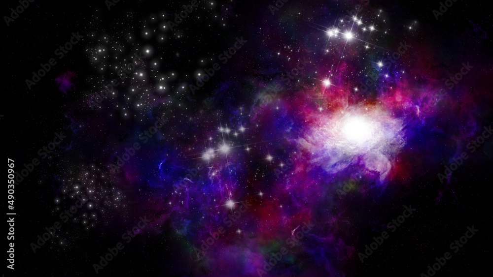 Obraz premium Dramatic Space Colorful and amazing Star Universe. Background for your content like as video, gaming, broadcast, streaming, promotion, advertise, presentation, sport, marketing, webinar, education etc