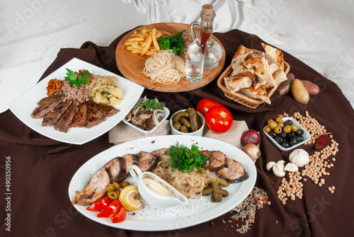 Different food dishes on th...