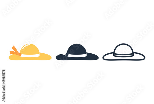 Cartoon straw hat icon, Vector and Illustration.