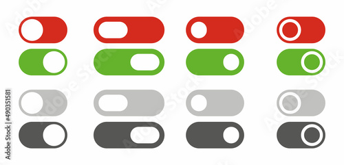 Yes and no buttons in green and red colors. Flat design of correct or incorrect vote question. Vector illustration.