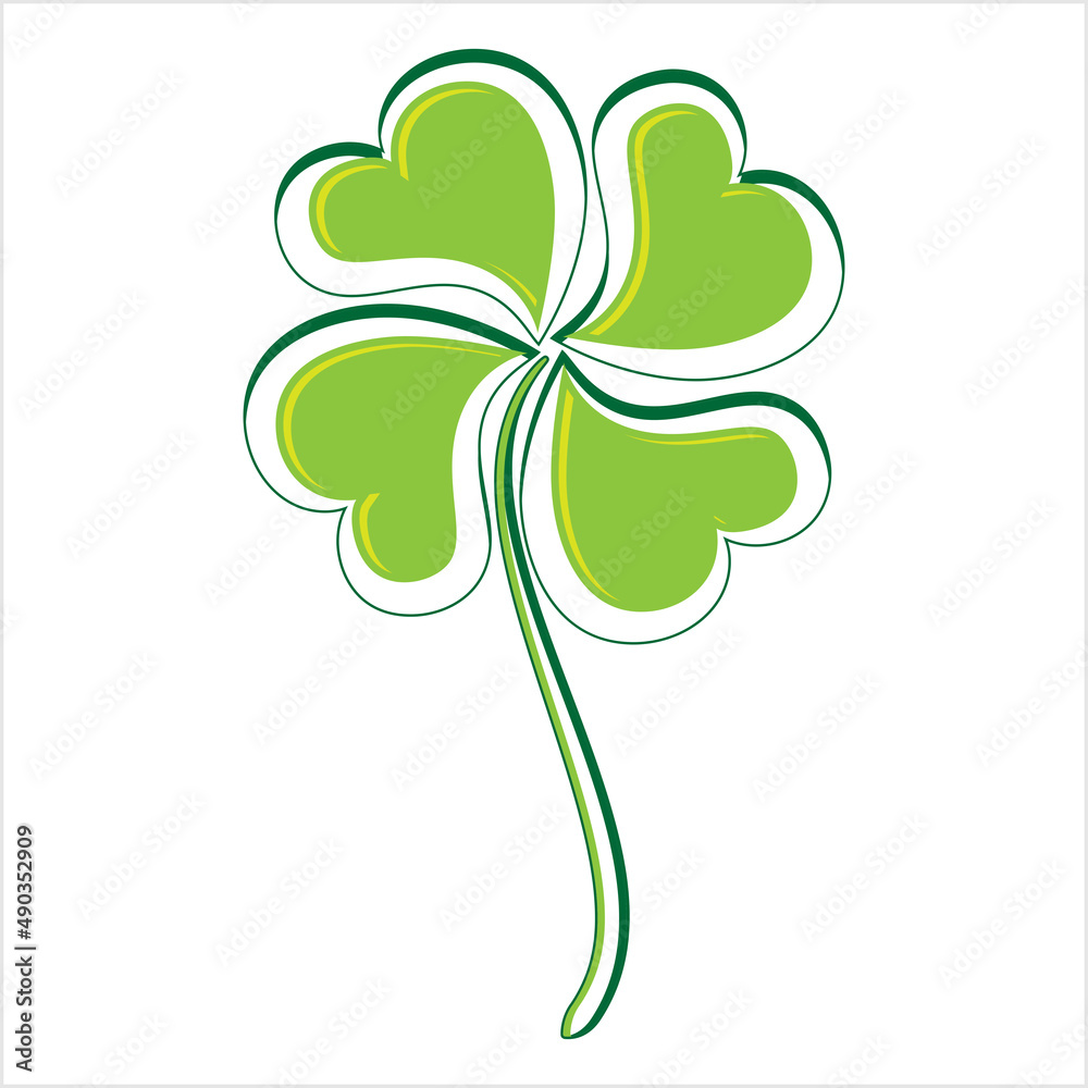 Clover Four Leaf Shamrock Calligraphic Y_2112001 Clover Four Leaf Shamrock Calligraphic Y_2112001